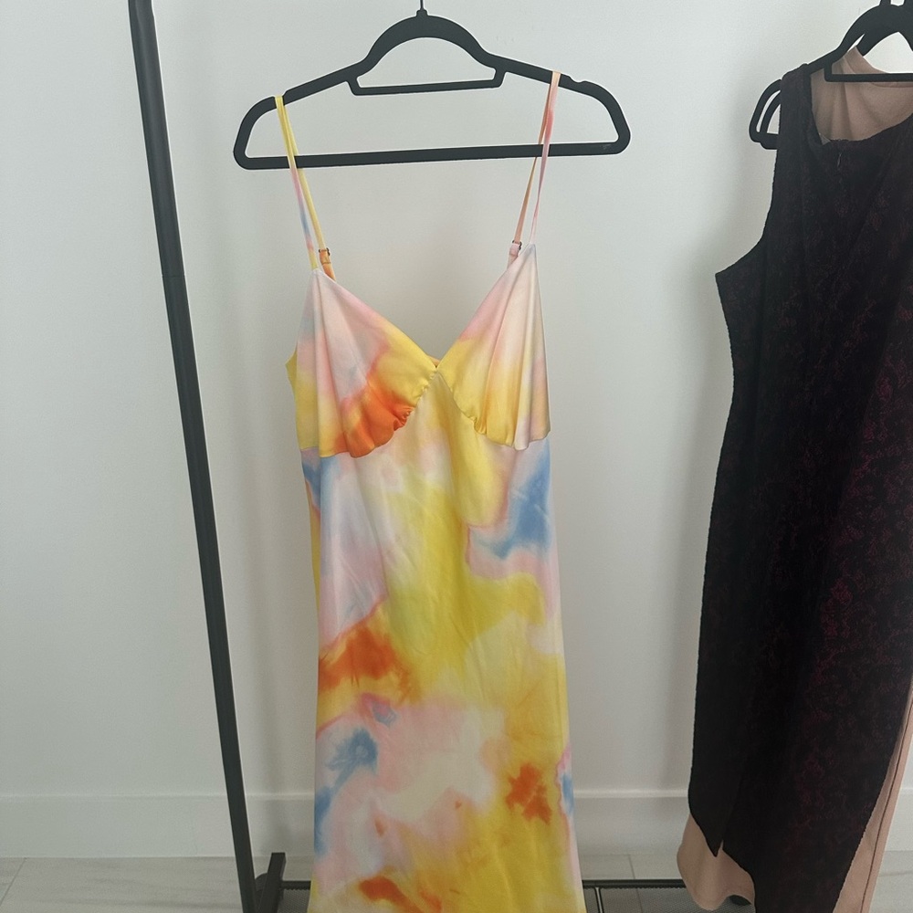 NWT | Diane Von Furstenberg X Target Satin Sunset Slip Dress | 1X | Multi Color